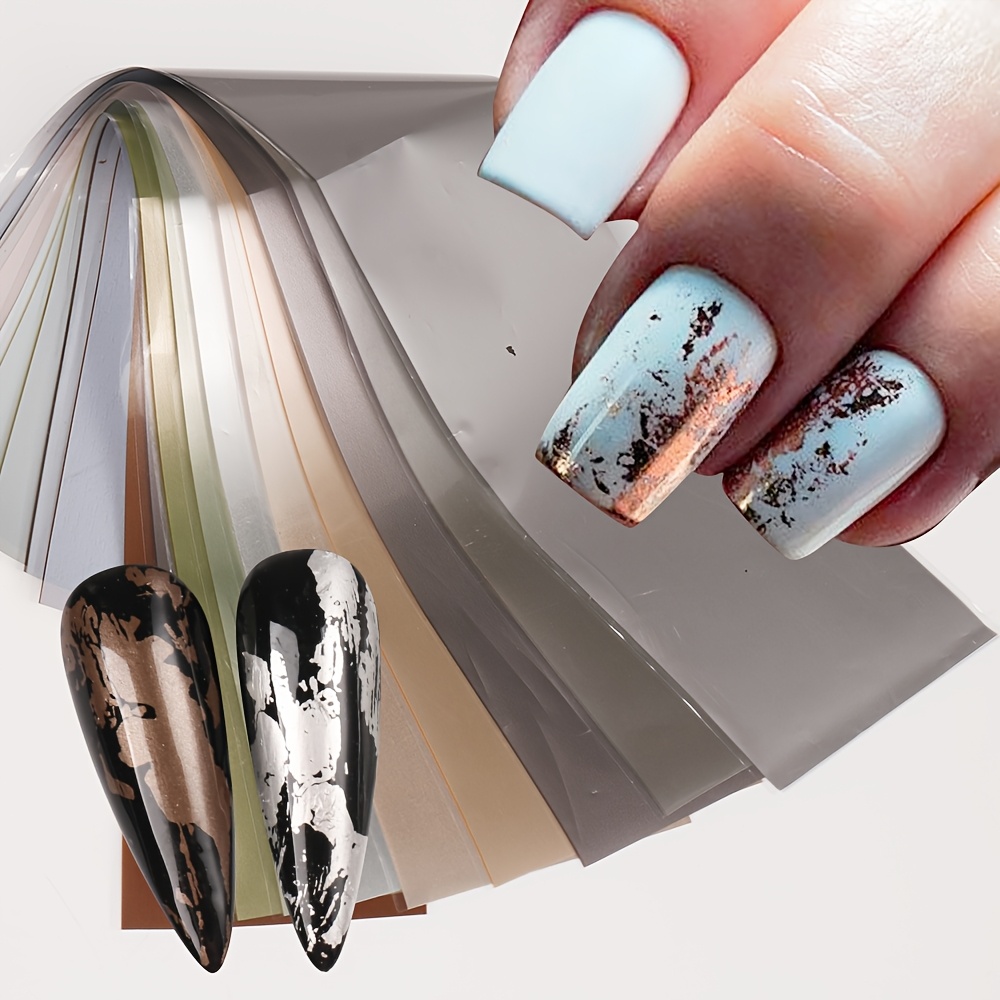 10 Types Matte Metallic Nail T - Gold Foil Flakes review and price