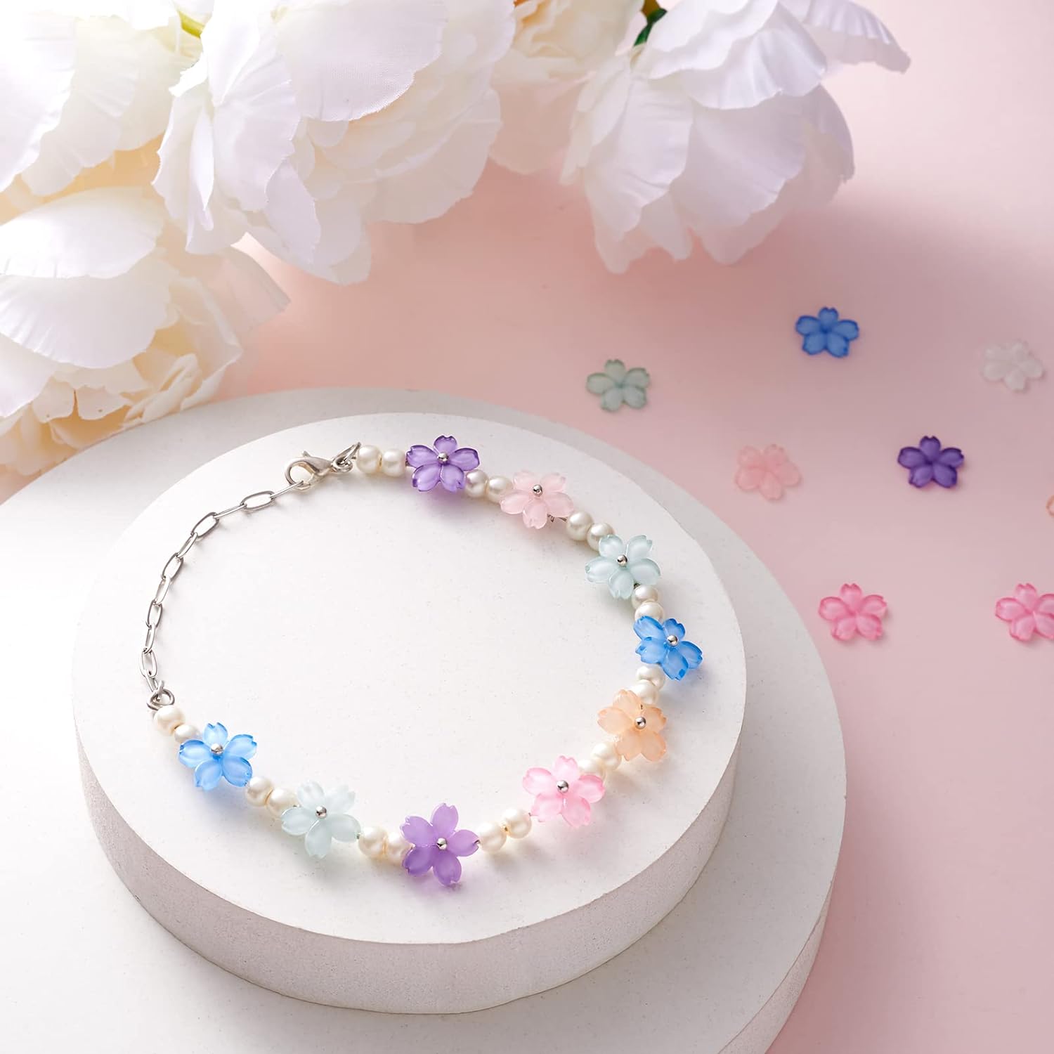 20pcs Resin Sakura Flower Bead - Flower Preservation Resin review and price